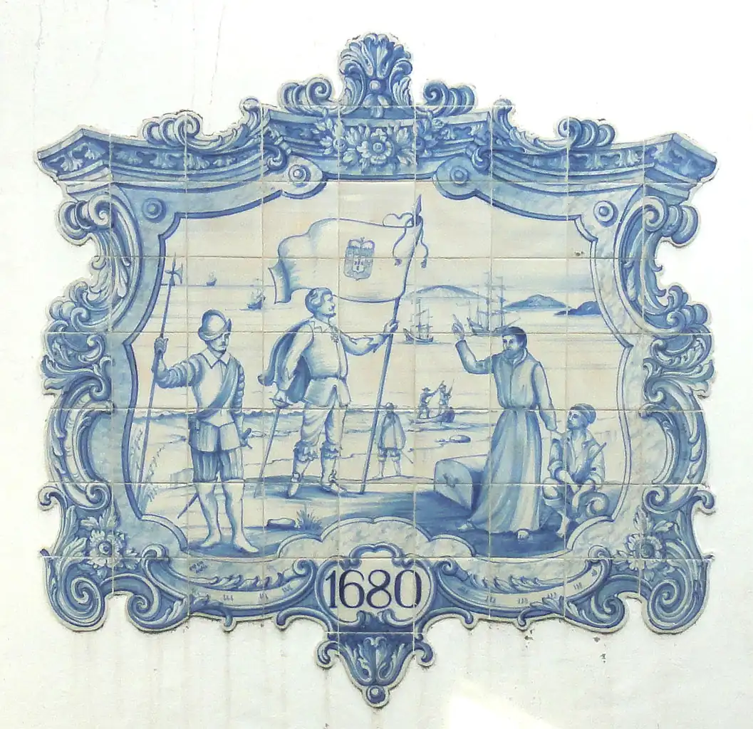 Azulejos representando la fundación de la Colonia del Sacramento